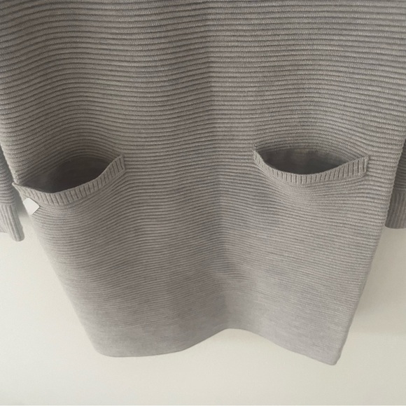 Theory Gray Wool Blend Noble Crewneck Long Sleeve Sweater Dress 37280 - Picture 5 of 10